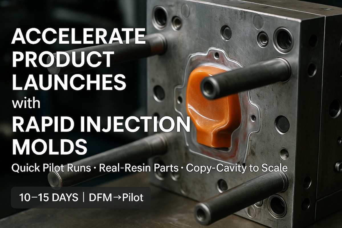 Rapid injection molds, quick pilot runs, accelerate product launch