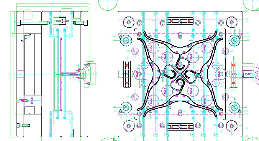 Hanger mold layout